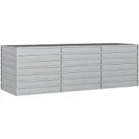 vidaXL Parterre de jardin surélevé 240x80x77 cm Acier galvanisé argenté