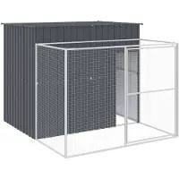vidaXL Niche pour chiens avec enclos Anthracite 214x253x181cm Acier galvanisé