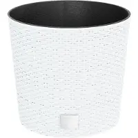 vidaXL Jardinière et intérieur amovible blanc 15 /15,3 L rotin PP