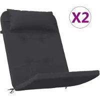 vidaXL Coussins de chaise adirondack lot de 2 noir tissu oxford