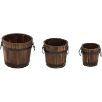 vidaXL Ensemble de jardinière godet 3 pcs bois massif de sapin