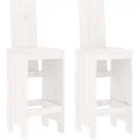vidaXL Tabouret de bar 2 pcs. Blanc 40x42x120 cm Pin massif