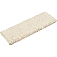 vidaXL Tapis d'escalier 15 pièces 65 x 21 x 4 cm Blanc Bord rectangulaire