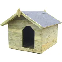 vidaXL Niche pour chiens avec toit Bois de pin imprégné