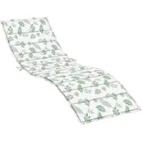vidaXL Coussin de chaise longue motif de feuilles tissu oxford