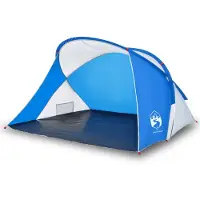 vidaXL Tente de plage 2 personnes bleu azur Pop-Up imperméable