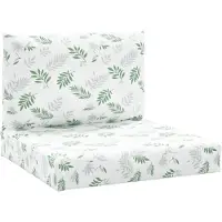 vidaXL Coussins de palette lot de 2 motif de feuilles tissu Oxford