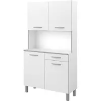 Parisot Vaisselier Easy 101cm, 4 portes & 1 tiroir - blanc