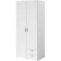 You do it Armoire Varia -Reproduction blanc - 2 portes battantes + 2 tiroirs - L 81 cm x H 185 x P 51 cm - Parisot