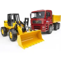 BRUDER Camion à benne basculante Br-Man avec chargeuse articulée 02752