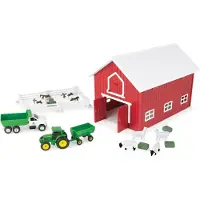John Deere 1:64 John Deere 24Pc Playset Avec Grange Rouge
