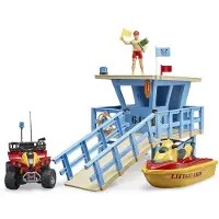 BRUDER bworld Station Life Guard avec quad et Personal Water Craft