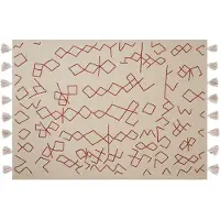 Beliani Couverture Bhiwani Coton 130 X 180 Cm Beige