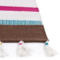 Beliani Tapis en coton multicolore 80 x 150 cm motif rayé poils courts HISARLI (150 x 80 cm)