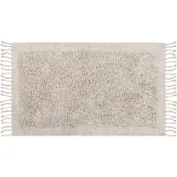 Beliani Tapis coton beige clair 80 x 150 cm franges Shaggy BITLIS (80 x 150 cm)