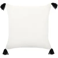 Beliani Coussin MAYS Coton 45 x 45 cm Géométrique Impression en bloc Blanc