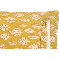 Beliani Coussin Ginnala Coton 45 X 45 Cm Motif De Plante Impression En Bloc Jaune