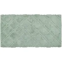 Beliani Tapis coton vert clair 80 x 150 cm motifs géométriques tapis court HATAY (150 x 80 cm)