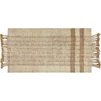 Beliani Tapis jute beige sable 80 x 150 cm motif géométrique court ORTAOBA (80 x 150 cm)