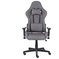 Beliani Warrior, Chaise gaming, Noir, Gris