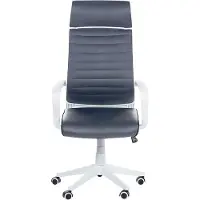 Beliani Siège de bureau gris en simili cuir pivotant réglable en hauteur avec roulettes ergonomique bureau moderne