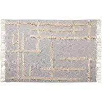 Beliani Couverture Hospet Coton 130 X 180 Cm Gris