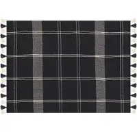 Beliani Couverture Kulac Coton 130 X 170 Cm Noir
