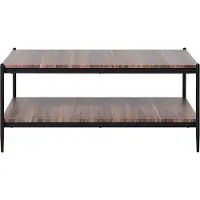 Beliani Table Basse Bois Sombre Et Noir Avoca