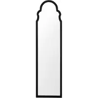 Beliani Miroir de sol noir cadre MDF verre 40 x 150 cm haut avec pied design moderne