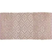 Beliani Tapis coton Beige/Rose 80 x 150 cm GERZE (80 x 80 cm)