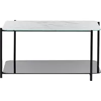 Beliani Table Basse Avec Étagère Effet Marbre Blanc Et Noir Gloster