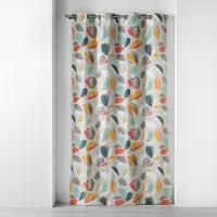 Douceur d'intérieur Douceur d'Intérieur, Rideau à Oeillets (140 x 240 cm) Panaflore Gris, Coton Imprimé