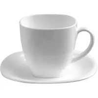 Luminarc Tasse 22 Cl + Sous-Tasse Blanches - Vendu Par 6 - Carine - Blanc