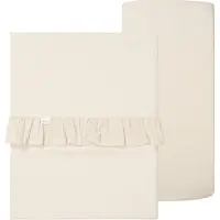 Koeka Alèse et drap-housse ruffle paquet combiné Fa warm white (140 x 110 cm)