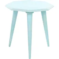 Beliani Set de 2 tables d'appoint en bois de manguier bleu MDF rond moderne pour salon rétro design vintage