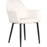 Beliani Ensemble de 2 chaises de salle à manger blanc crème accoudoirs en velours pieds métalliques noirs rétro glamour