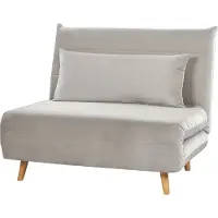 Beliani Canapé-Lit Setten Gris Clair Velours