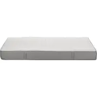 Beliani Matelas en mousse dure blanc et gris 140 x 200 cm avec fermeture à glissière et housse amovible en polyester accessoires de chambre à coucher