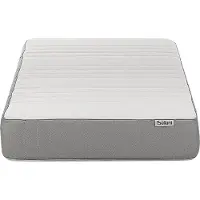 Beliani Matelas en mousse de gel blanc-gris 90 x 200 cm moyennement dur housse amovible en polyester avec fermeture éclair accessoires de chambre à coucher