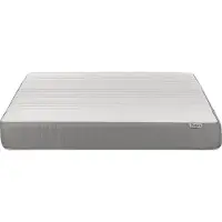 Beliani Matelas en mousse de gel blanc-gris 160 x 200 cm moyennement dur housse amovible en polyester avec fermeture éclair accessoires de chambre à coucher