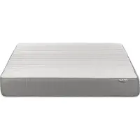 Beliani Matelas en mousse de gel blanc-gris 160 x 200 cm housse rigide en polyester amovible avec fermeture à glissière accessoires de chambre à coucher