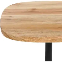 Beliani Table moyenne en bois clair avec plateau blanc en bois d'acacia base en métal effet marbre table de salon table ronde style moderne