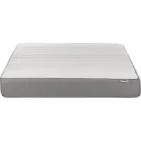 Beliani Matelas en latex blanc-gris 140 x 200 cm moyennement dur avec housse amovible en polyester avec fermeture à glissière Accessoires de chambre à coucher