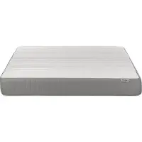 Beliani Matelas en mousse de latex blanc-gris 160 x 200 cm rigide avec fermeture éclair et housse amovible en polyester accessoires de chambre à coucher