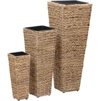 vidaXL Bac à fleurs 3 pcs. Jacinthe d'eau Marron