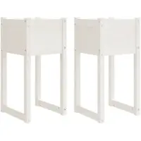 vidaXL Jardinières 2 pcs Blanc 40x40x81 cm Bois massif de pin