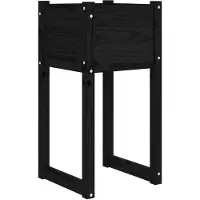 vidaXL Jardinière Noir 40x40x81 cm Bois massif de pin