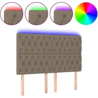 vidaXL Tête de lit LED Taupe 160x7x118/128 cm Tissu