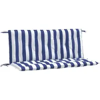 vidaXL Coussins de banc de jardin lot de 2 rayures bleues et blanches