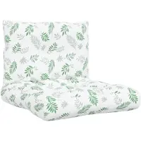 vidaXL Coussins de palette lot de 2 motif de feuilles tissu Oxford
